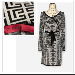 Love Scarlett Monochrome Geometric Midi Dress